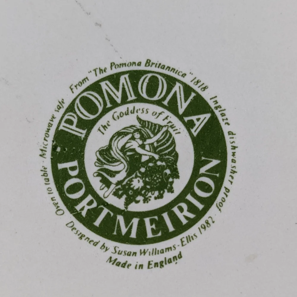 Portmeirion England Pomona L'Imperatrice Plum Quiche Baking Dish Discontinued